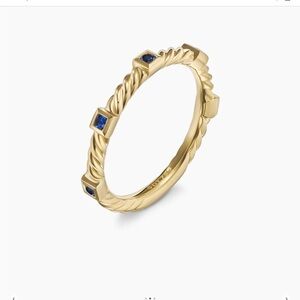 18kt David Yurman gold n blue sapphire ring 7 1/2 🩵 Excellent condition !